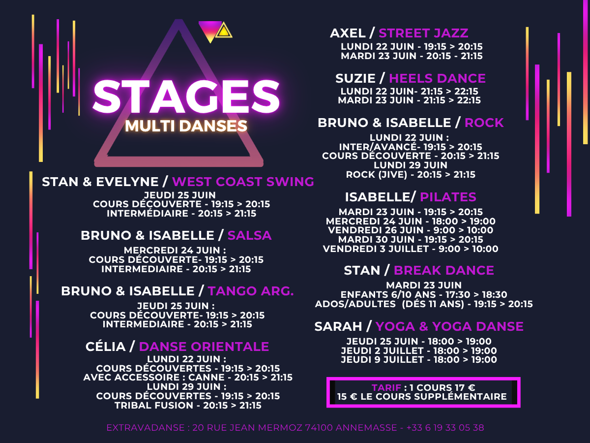 Stages d’été&nbsp;! du 22 juin au 9 juillet